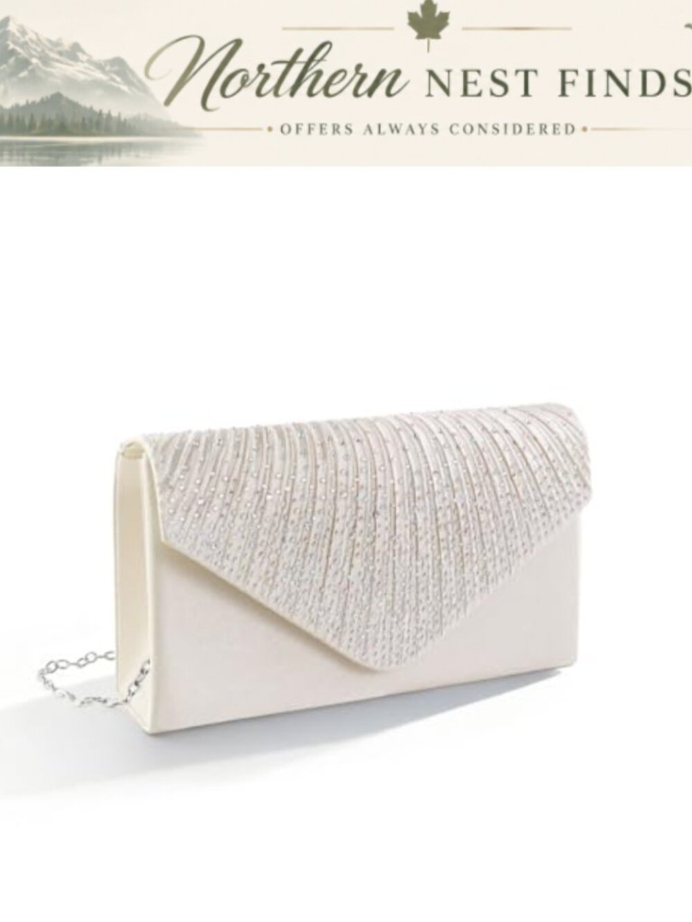 WisePoint Satin Clutch Crossbody Bag Detachable Strap Evening Handbag